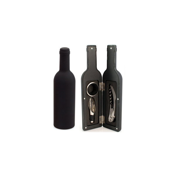 set de vino publicitario tipo botella con 3 accesorios